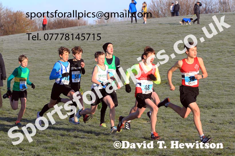 Boys under-13s, 2022 North Eastern Cross Country Champs., Temple Park, South Shields.  Photo: David T. Hewitson/Sports for All Pics